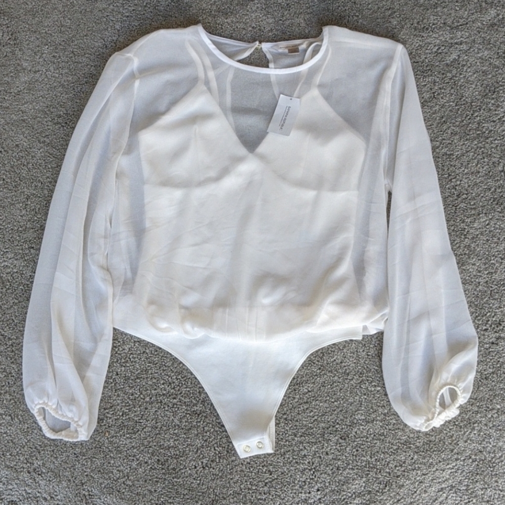 Banana Republic white 2 layer bodysuit